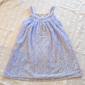 Eileen West Blue Floral Print Short Cotton Nightgown